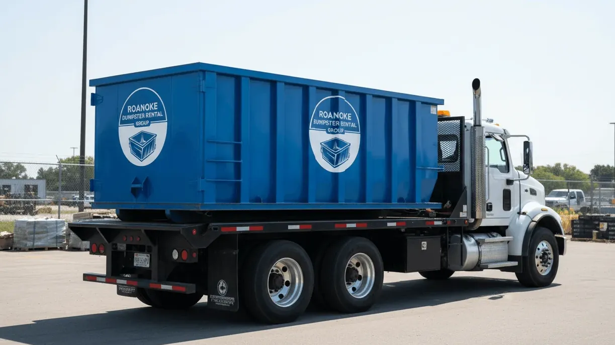 Roll-off dumpster delivery serving Bonsack, Virginia from Roanoke Roll-off dumpster delivery serving Bonsack, Virginia from Roanoke