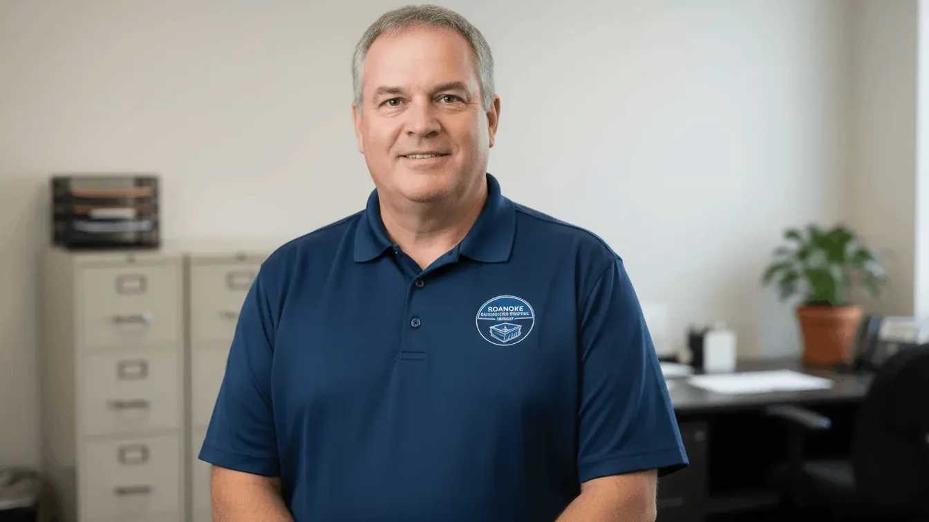 Portrait of the leadership at Roanoke Dumpster Rental Group, running roll-off routes across the valley since 2012 Portrait of the leadership at Roanoke Dumpster Rental Group, running roll-off routes across the valley since 2012